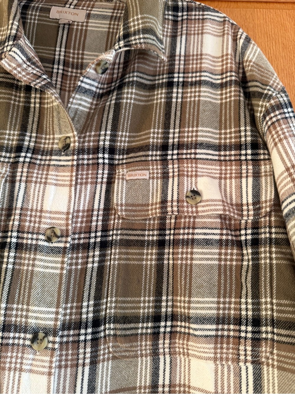 Braxton plaid Organic Cotton flannel shirt XL